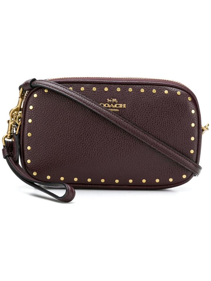 Coach Coach - Woman - Border Rivets Crossbody Clutch - Red