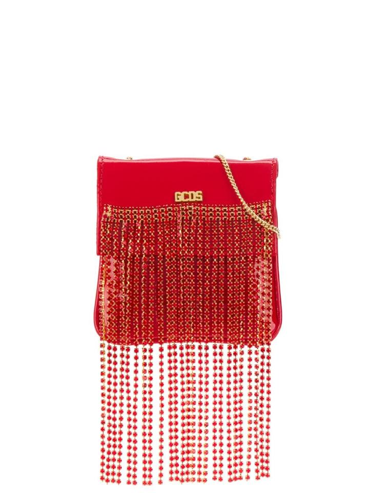 Gcds Mini Rhinestone Cross Body Bag - Red