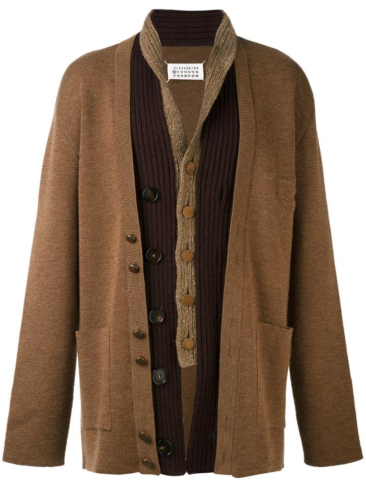 Maison Margiela Shawl Collar Cardigan - Brown