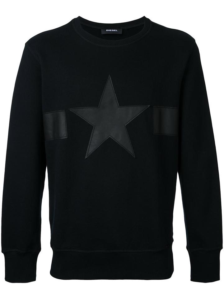 Diesel Star Sweatshirt, Men's, Size: Large, Black, Cotton