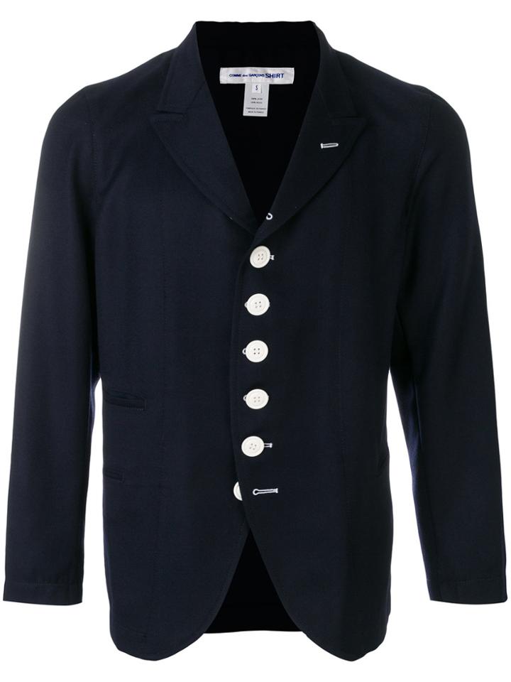 Comme Des Garçons Shirt Curved Hem Blazer - Blue