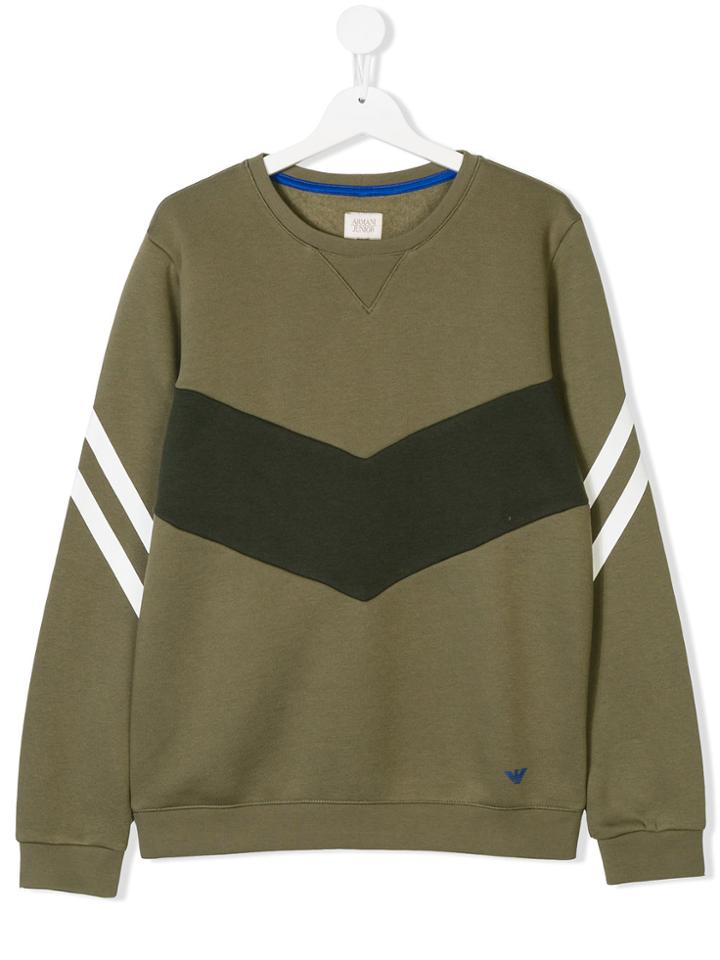 Armani Junior Contrast Teen Sweatshirt - Green