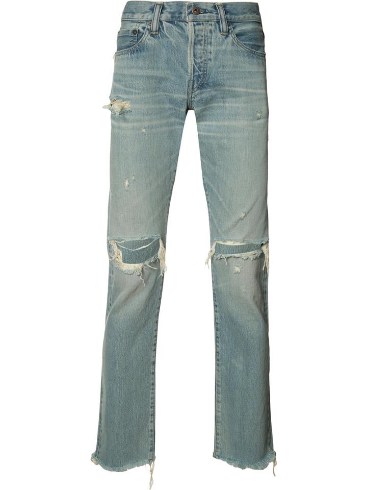 Simon Miller Distressed Slim-fit Jeans, Men's, Size: 31, Blue, Cotton