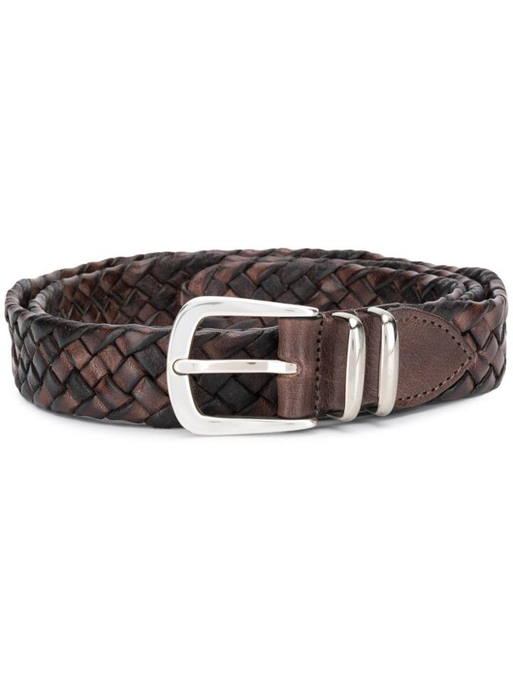 Eleventy Woven Buckle Belt - Brown