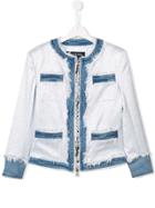 Balmain Kids Teen Metallic Zip Front Jacket - Silver