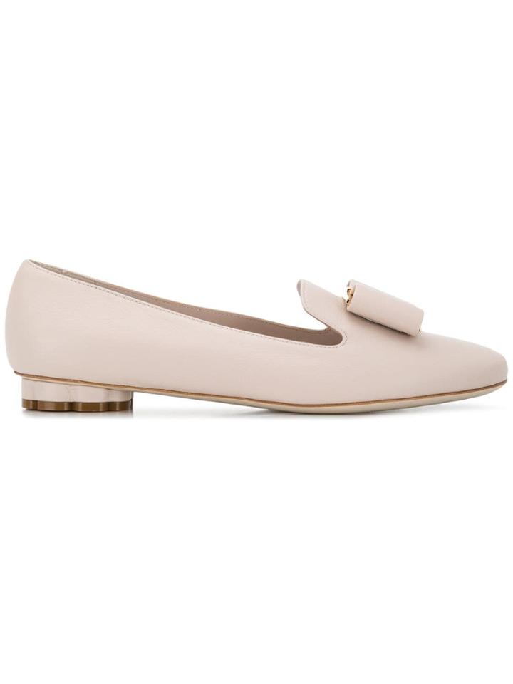 Salvatore Ferragamo Flower Heel Loafers - Neutrals