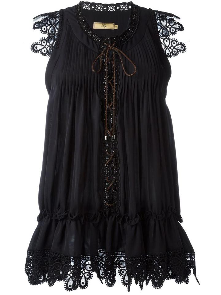 Fay Lace Up Blouse