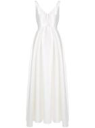 Alberta Ferretti V-neck Sleeveless Gown - White