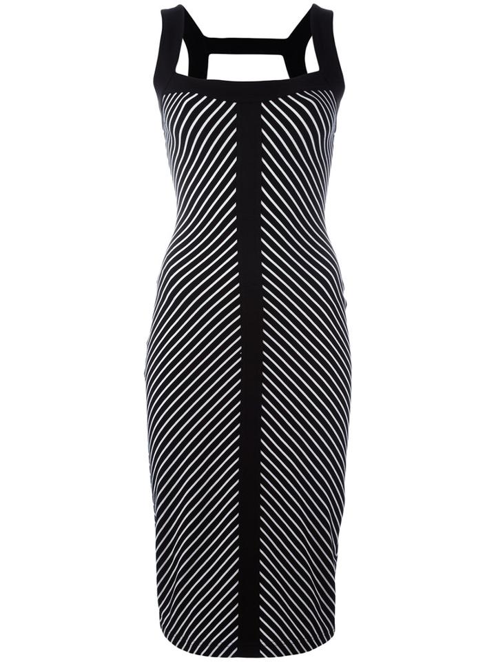 Plein Sud Jeanius Striped Dress, Women's, Size: 44, Black, Polyamide/viscose/spandex/elastane