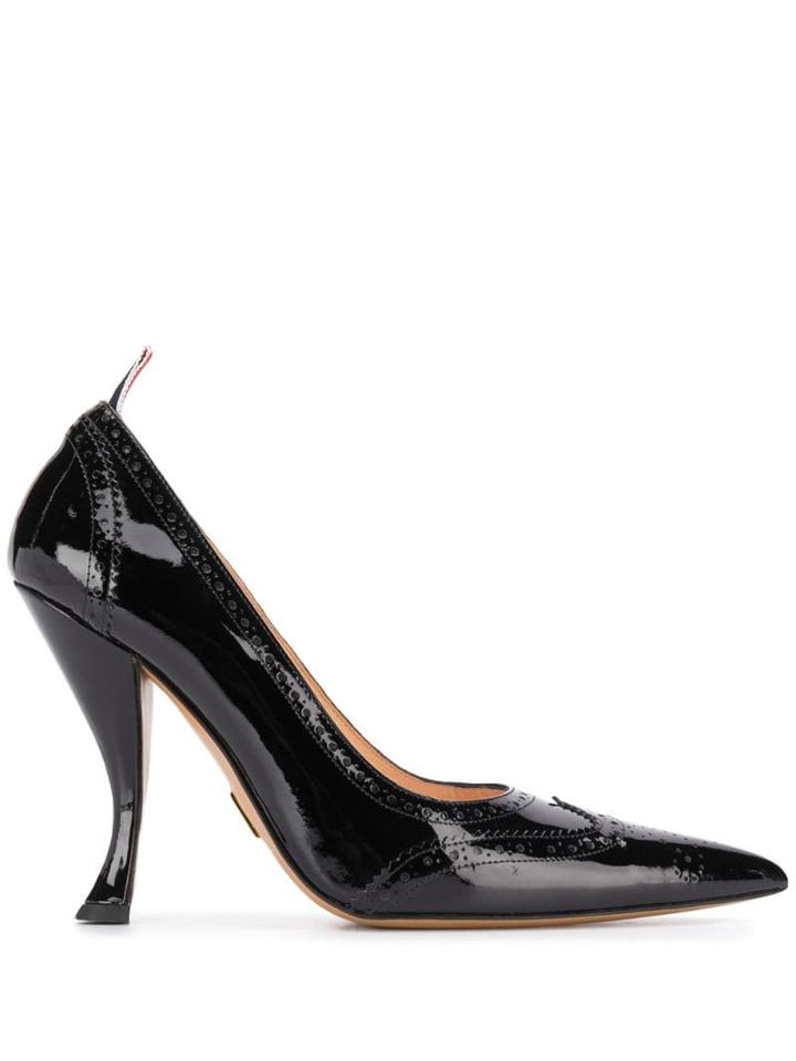 Thom Browne Brogued Long Point Pump - Black