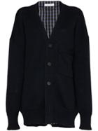 Delada Long Sleeve Knitted Wool-blend Cardigan - Blue