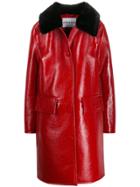 Stand Studio Boxy Fit Fur-trimmed Coat - Red