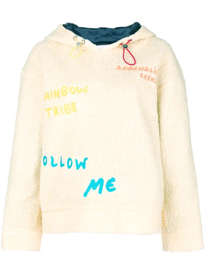 Mira Mikati Embroidered Hoodie - Nude & Neutrals