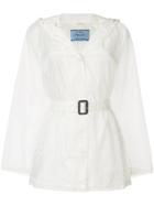 Prada Belted Lightweight Jacket - White