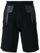Neil Barrett Geometric Insert Shorts, Men's, Size: Xl, Black, Lyocell/cotton/viscose/polyethylene