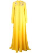 Carolina Herrera Floral Embellished Shirt Dress - Yellow