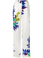 Etro Floral Print High-waisted Trousers - White