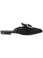 Dolce & Gabbana Lace Buckle Slippers - Black