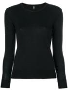Eleventy - Slit Details Jumper - Women - Silk/merino - Xs, Black, Silk/merino