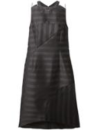 J Js Lee Stripe Godet Dress - Black