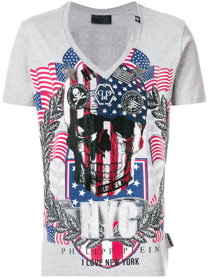 Saint Laurent Logo Printed T-shirt - Pink & Purple