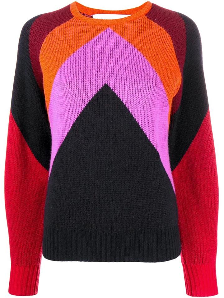 Victoria Victoria Beckham Intarsia Chevron Jumper - Purple