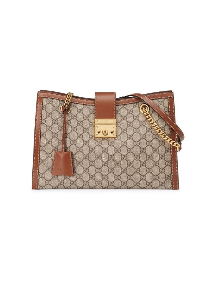 Gucci Padlock Gg Supreme Canvas Shoulder Bag - Neutrals