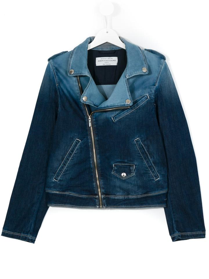 John Galliano Kids Denim (blue) Biker Jacket, Girl's, Size: 16 Yrs