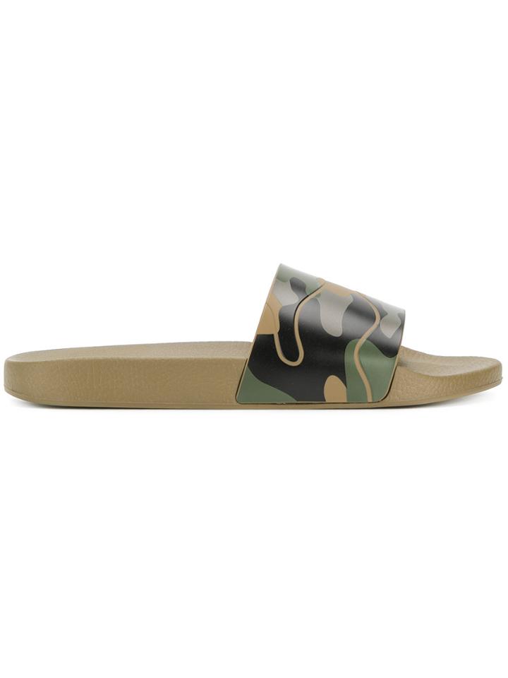 Valentino Valentino Garavani Camouflage Slides - Green