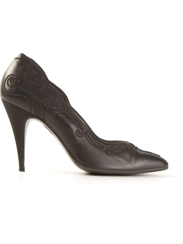 Versace Vintage Ornate Stitch Pumps