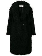 Saint Laurent Curly Faux Fur Coat - Black