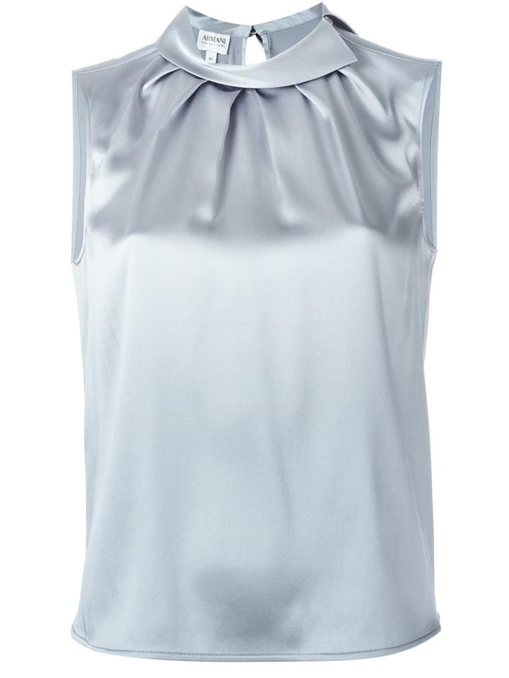 Armani Collezioni Draped Neck Sleeveless Blouse