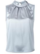 Armani Collezioni Draped Neck Sleeveless Blouse