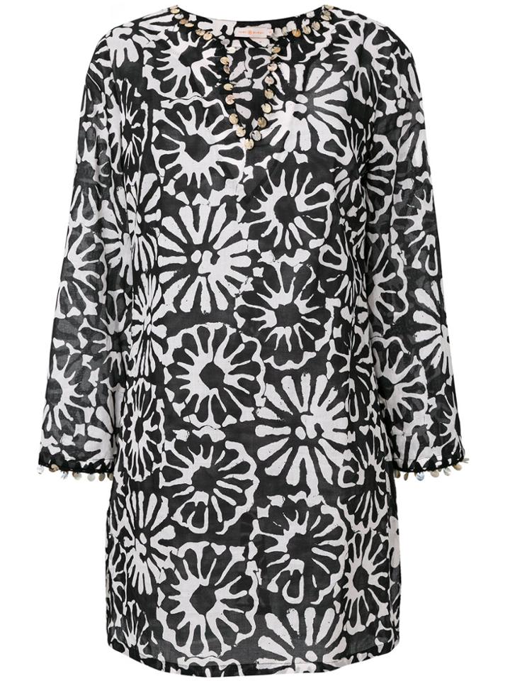 Tory Burch Pomelo Floral Beach Tunic - Black