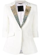 Philipp Plein - Embellished Collar Blazer - Women - Polyester/spandex/elastane/viscose - S, White, Polyester/spandex/elastane/viscose