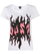 Just Cavalli Just Flames-print T-shirt - White