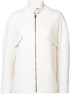 Chloé Buckle Collar Jacket, Women's, Size: 36, White, Cotton/viscose/virgin Wool/polyamide