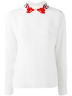 Olympia Le-tan Paint Tube Collar Blouse, Women's, Size: 36, White, Silk/glass