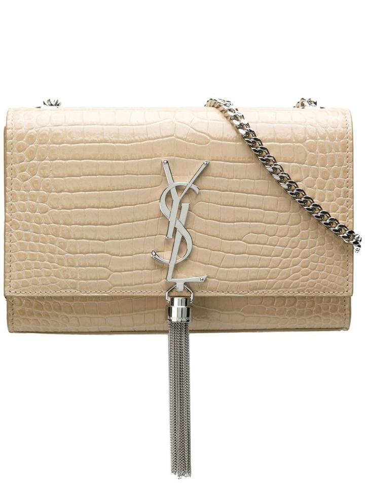 Saint Laurent Kate Chain Tassel Shoulder Bag - Neutrals