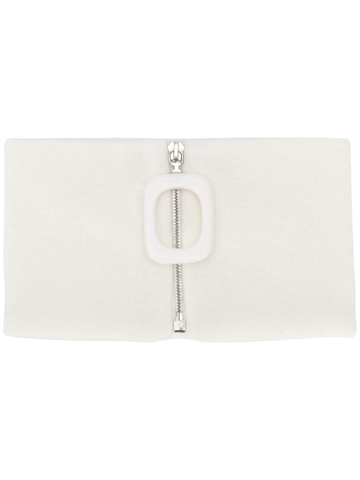 Jw Anderson Zipped Neck Scarf - White