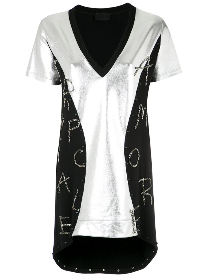 Andrea Bogosian Embroidered Panels Dress - Metallic