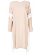Agnona - Sleeve Panel Dress - Women - Spandex/elastane/viscose - 42, Nude/neutrals, Spandex/elastane/viscose