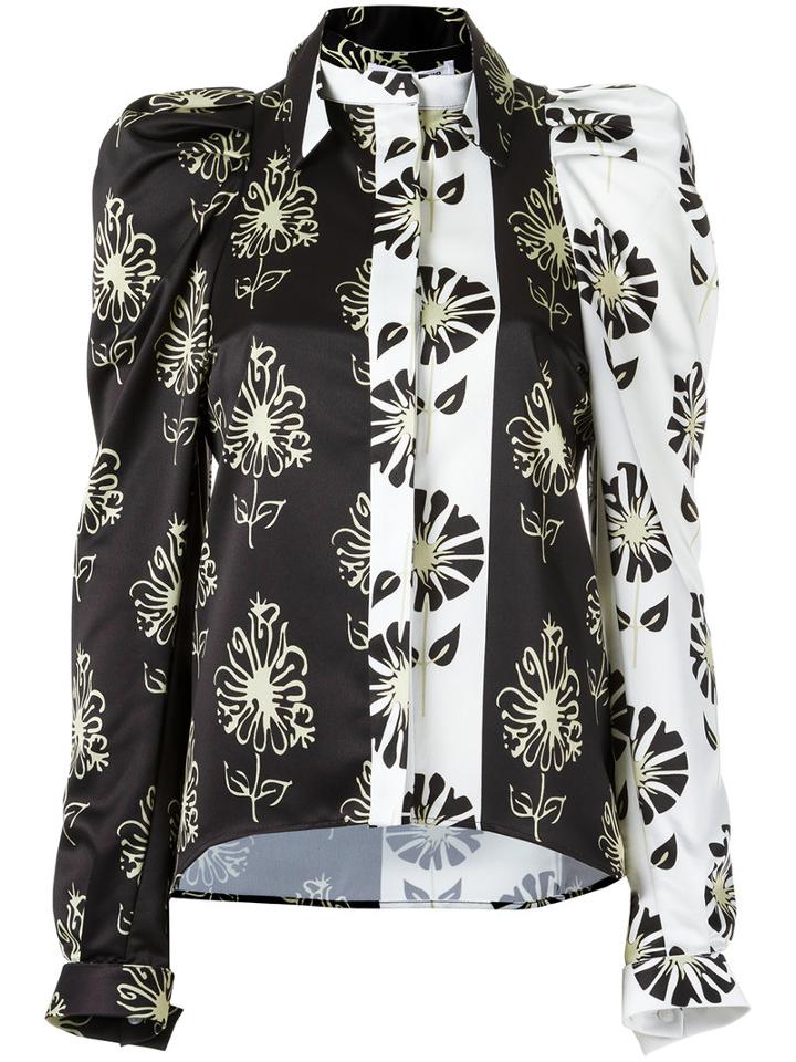 Gloria Coelho - Printed Shirt - Women - Polyester - P, Black, Polyester