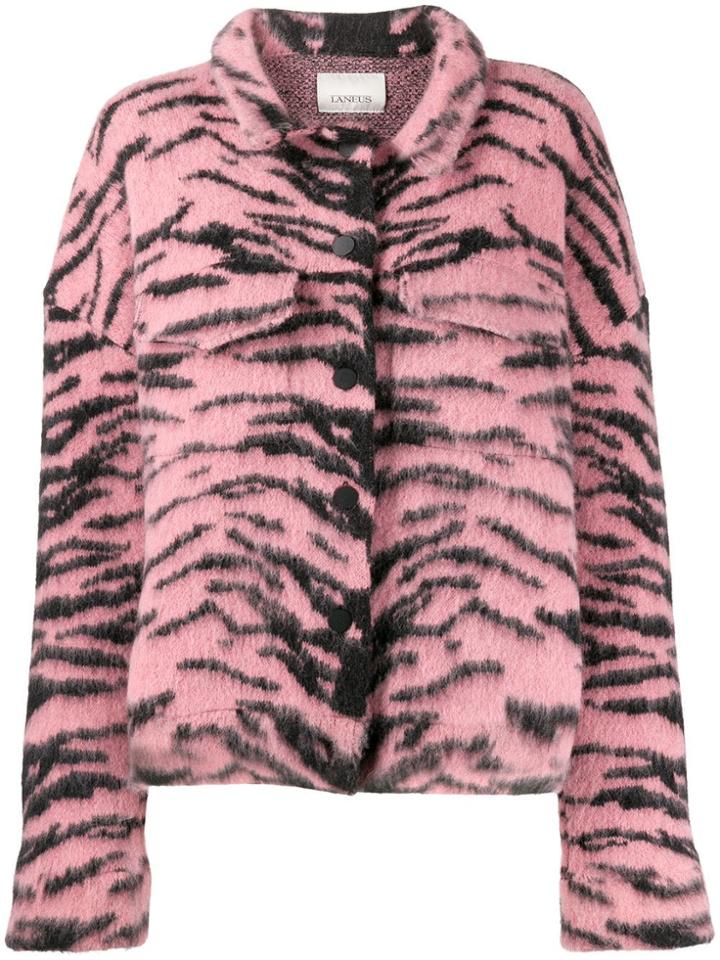 Laneus Tiger Print Utility Jacket - Pink