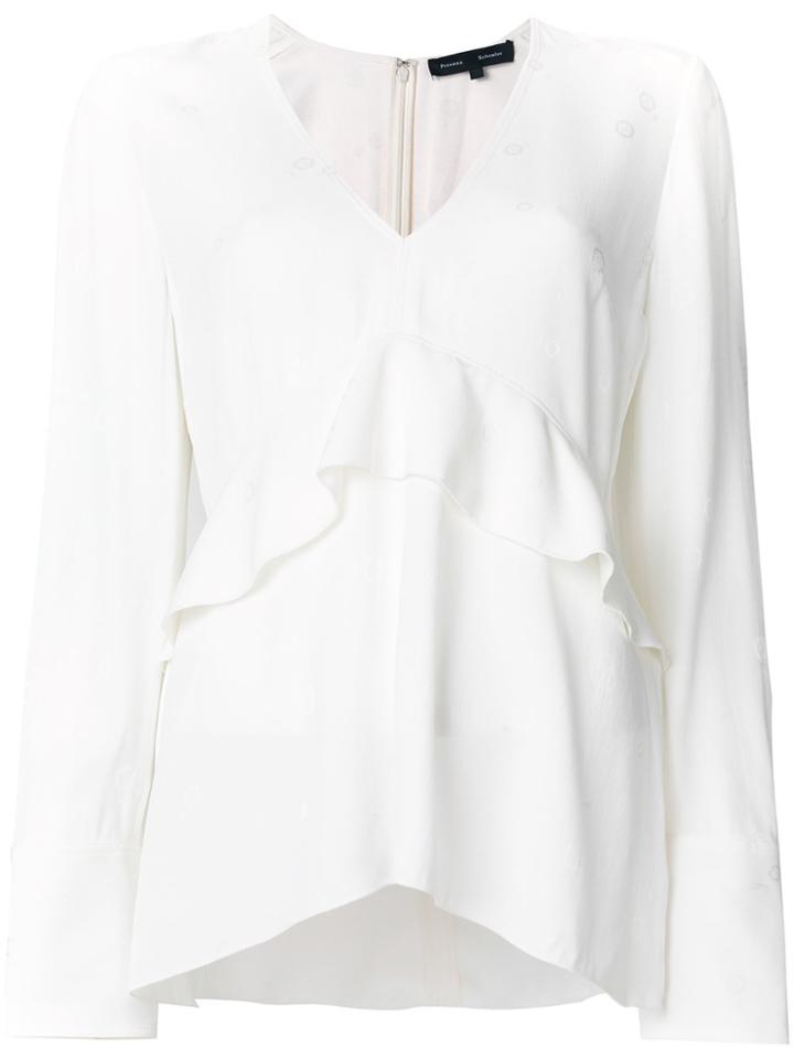 Proenza Schouler Long Sleeve V-neck Blouse - White