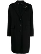 Ermanno Scervino Monogram Buttoned Coat - Black
