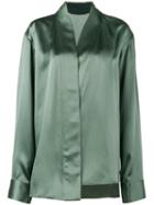 Haider Ackermann - Sleeveless Blouse With Shawl Collar - Women - Silk/rayon - 36, Green, Silk/rayon