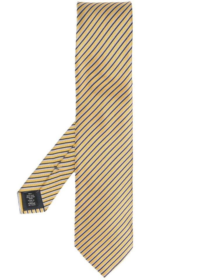 Ermenegildo Zegna Diagonal Stripe Tie - Yellow