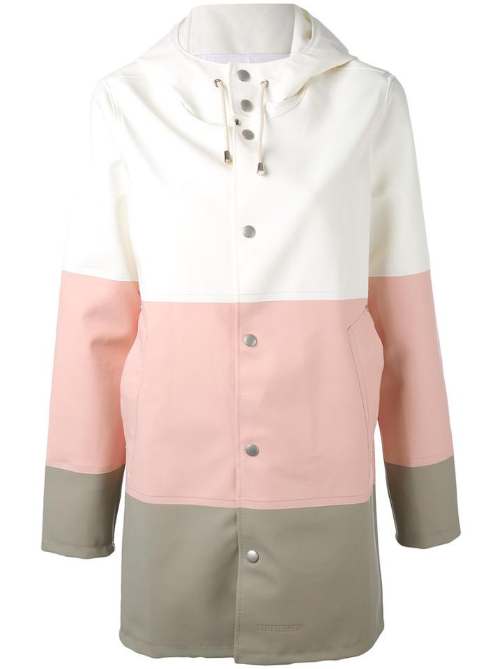 Stutterheim - Colour Block Raincoat - Women - Cotton/polyester/pvc - S, White, Cotton/polyester/pvc