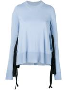 Mm6 Maison Margiela Lace Up Detail Sweater - Blue
